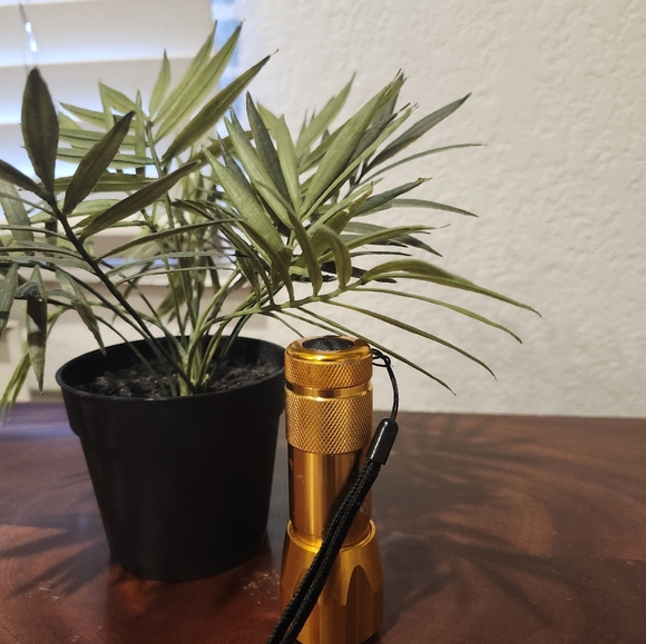 Gold Flashlight with Black Strap - Picture 2 of 2